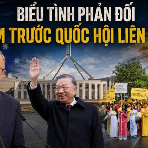 Biểu tình phản đối Tô Lâm trước Quốc hội liên bang Úc