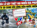 Mưa lũ gây thiệt hại nhiều địa phương, vtv so sánh với công viên nước miễn phí